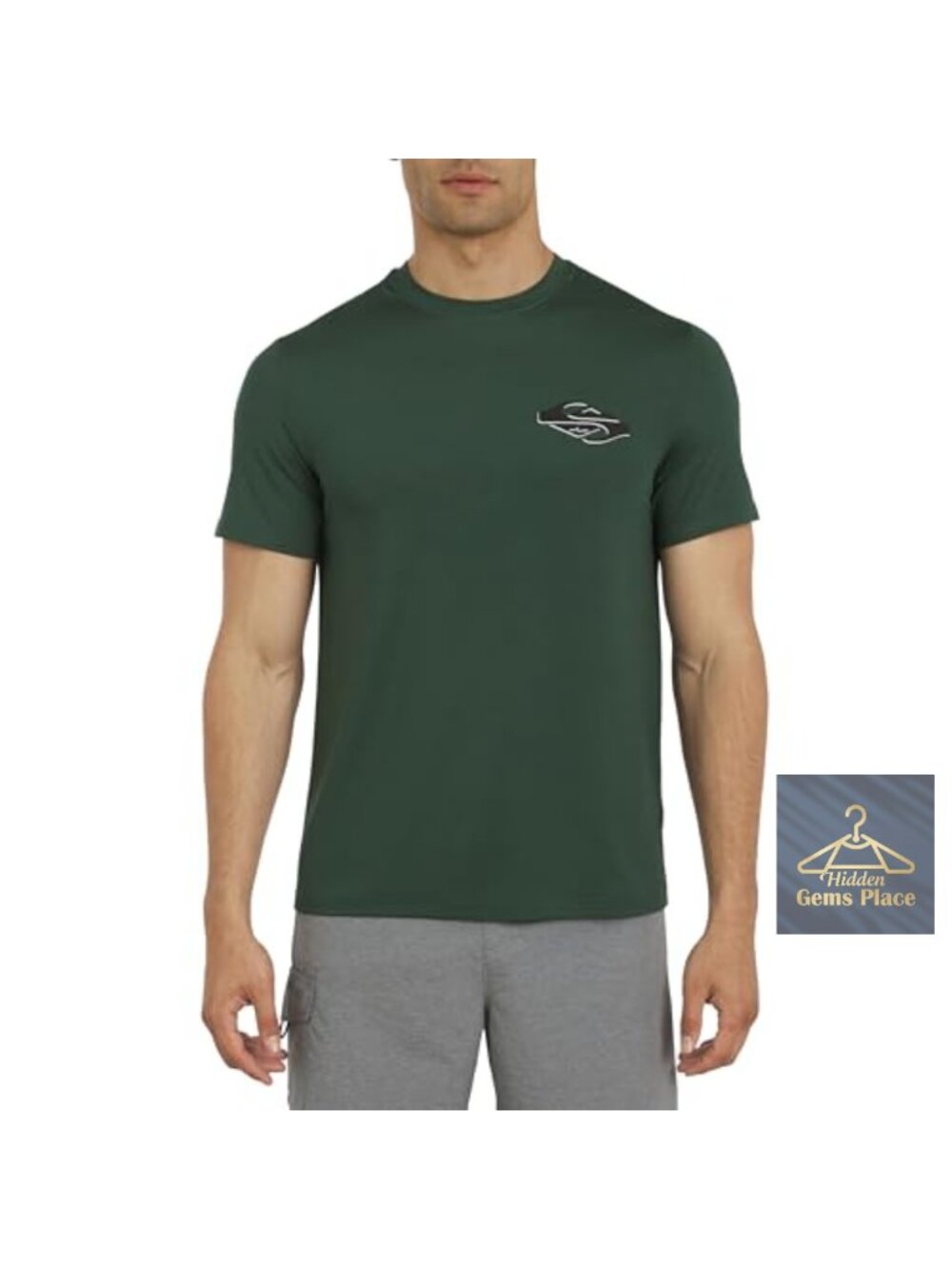 Men's UPF 50 Short Sleeve Rash Guard Sun Tee Regular Fit